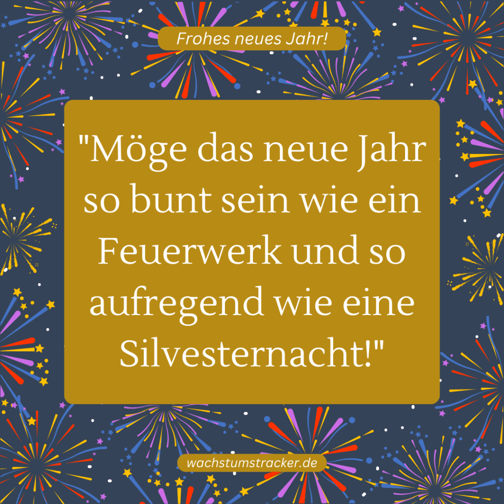 "Möge das neue Jahr so bunt sein wie ein Feuerwerk und so aufregend wie eine Silvesternacht!"