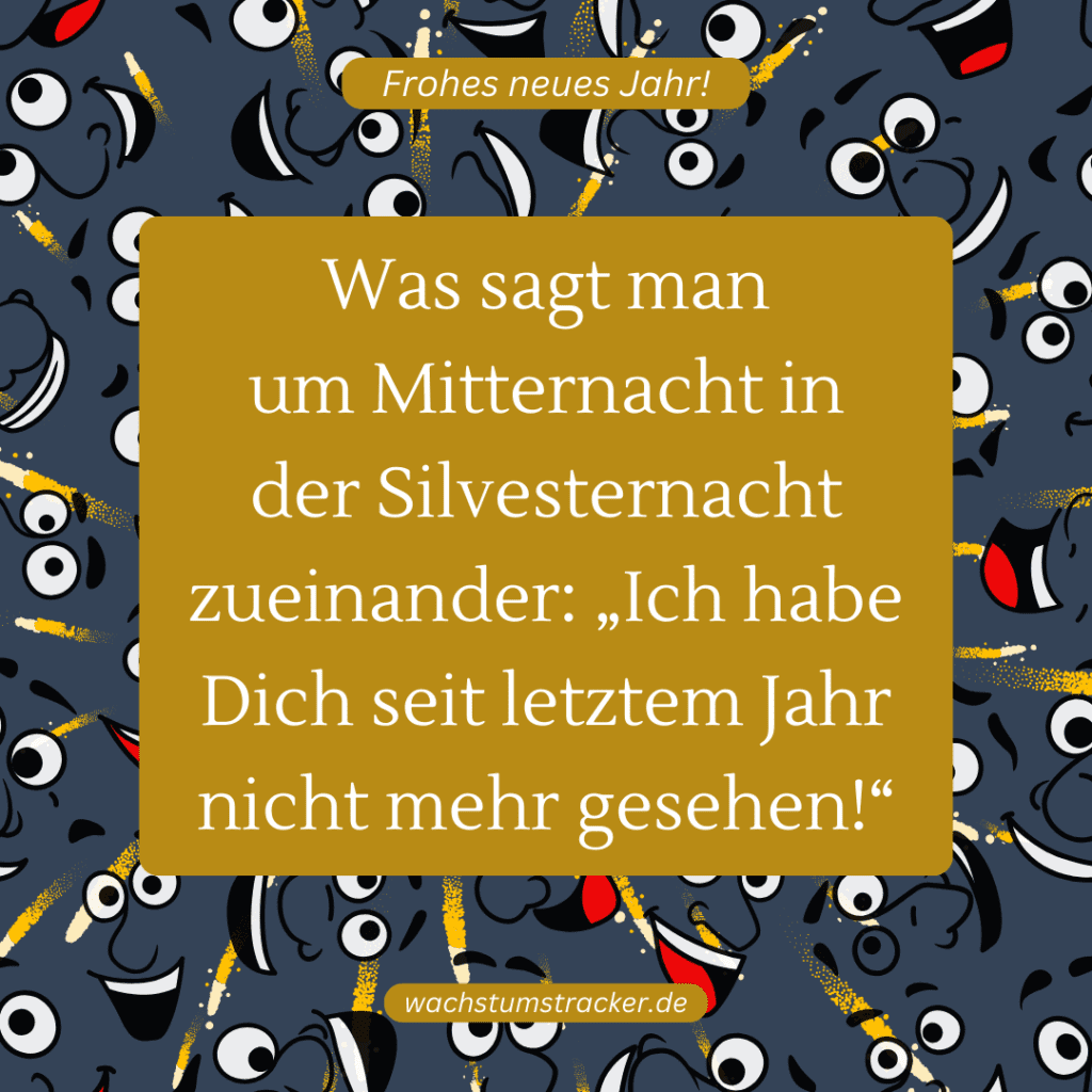 Was sagt man um Mitternacht in der Silvesternacht zueinander: „Ich habe Dich seit letztem Jahr nicht mehr gesehen!“