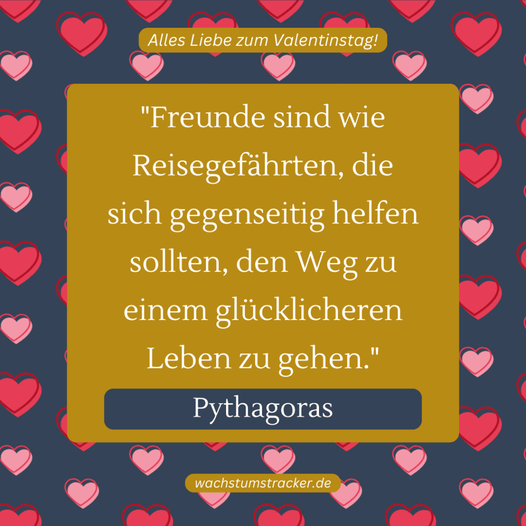 „Freunde sind wie Reisegefährten, die sich gegenseitig helfen sollten, den Weg zu einem glücklicheren Leben zu gehen.“ – Pythagoras