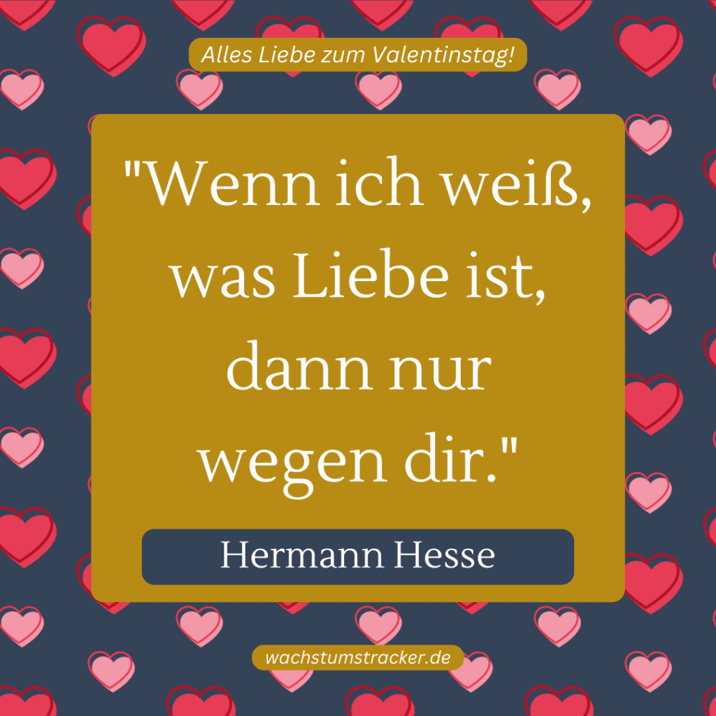 „Wenn ich weiß, was Liebe ist, dann nur wegen dir.“ – Hermann Hesse
