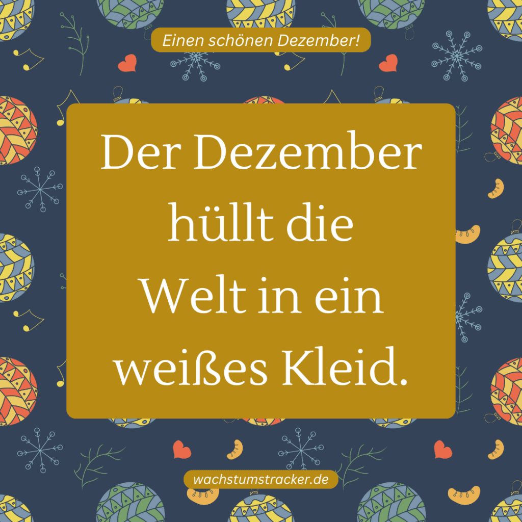 „Der Dezember hüllt die Welt in ein weißes Kleid.„